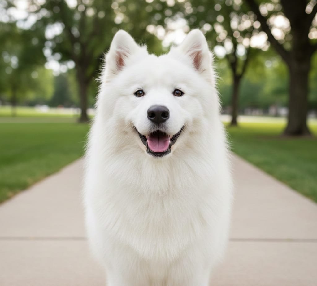 Samoyed Friendly Snowy Fluffy Dog
