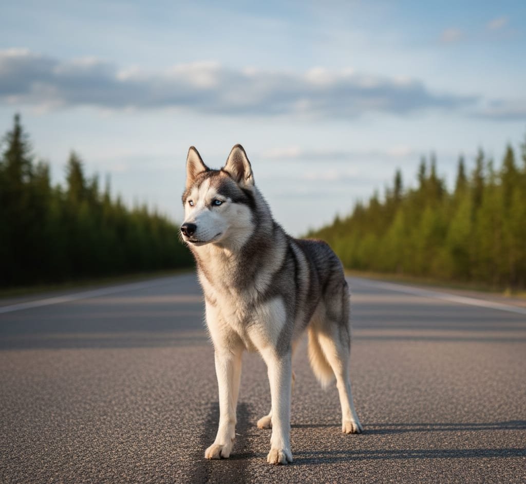 Siberian Husky Lively Fluffy Dog