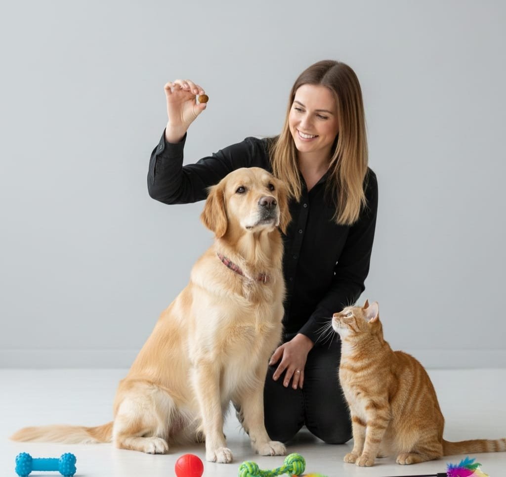 gentle pet behavior training with healthy pet diet