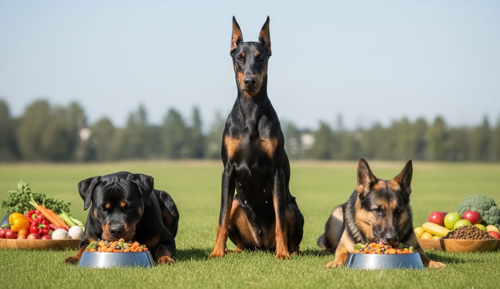 Complete Pet Diet Guide for Popular Large Dogs: Rottweiler, Doberman & German Shepherd