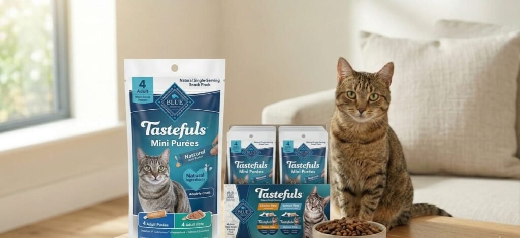 blue buffalo tastefuls adult puree cat food reduces litter box odor