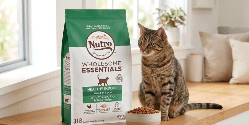 Nutro Wholesome Essentials Sensitive Adult cat food for odor control
