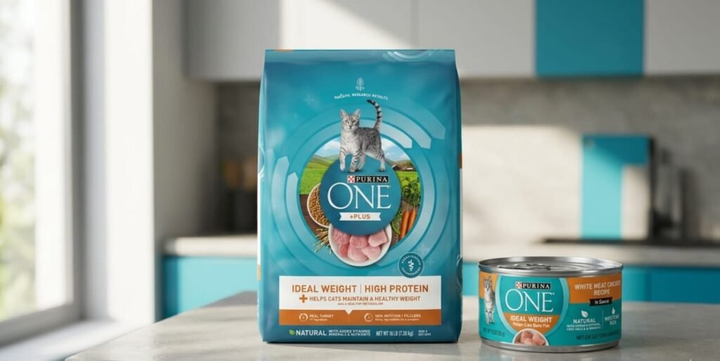 Purina ONE Weight Control Dry and Wet Cat Food Bundle on Amazon.
